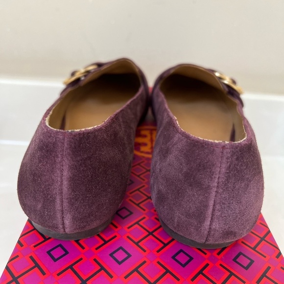 Tory Burch Marsden Flat burgundy/Malbec suede Size 9 - Picture 4 of 9